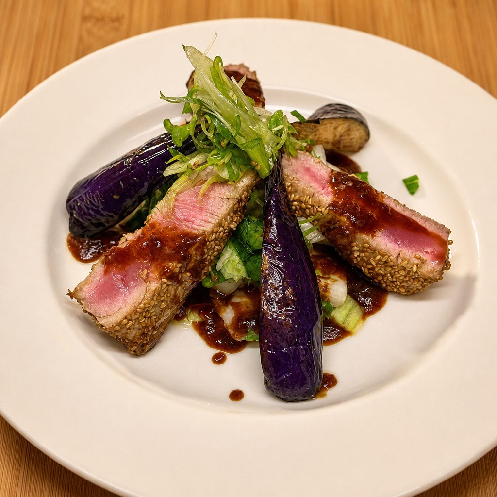 Seared Sesame Seed Crusted Ahi Tuna.
