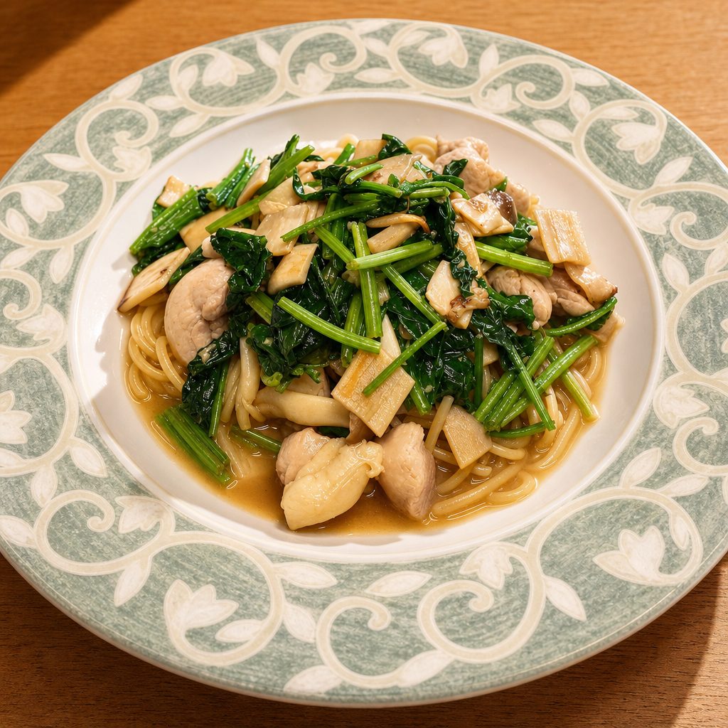 Spicy Garlic, Spinach & Mushroom.